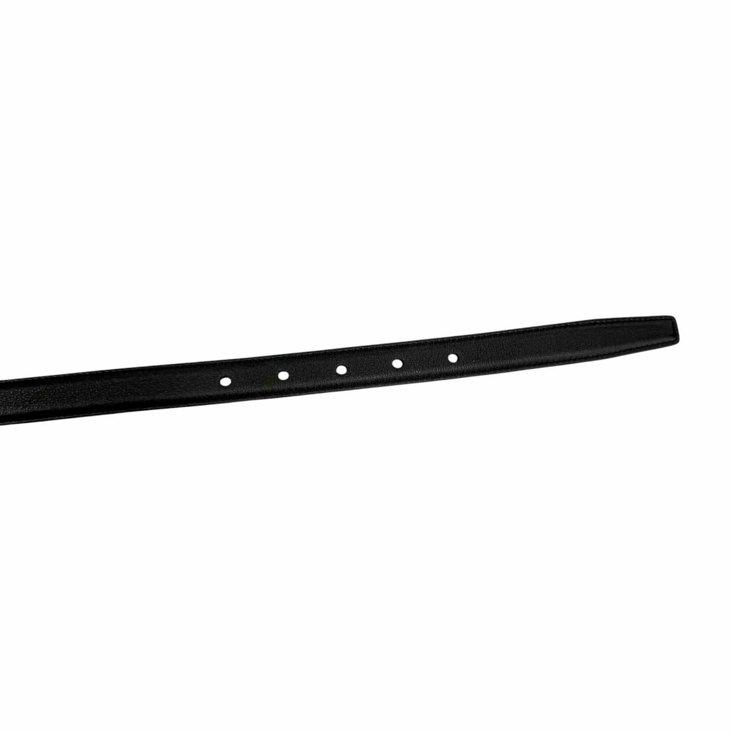 Saint Laurent Narrow Belt Dull Finish YSL Logo Leather Black — view 6