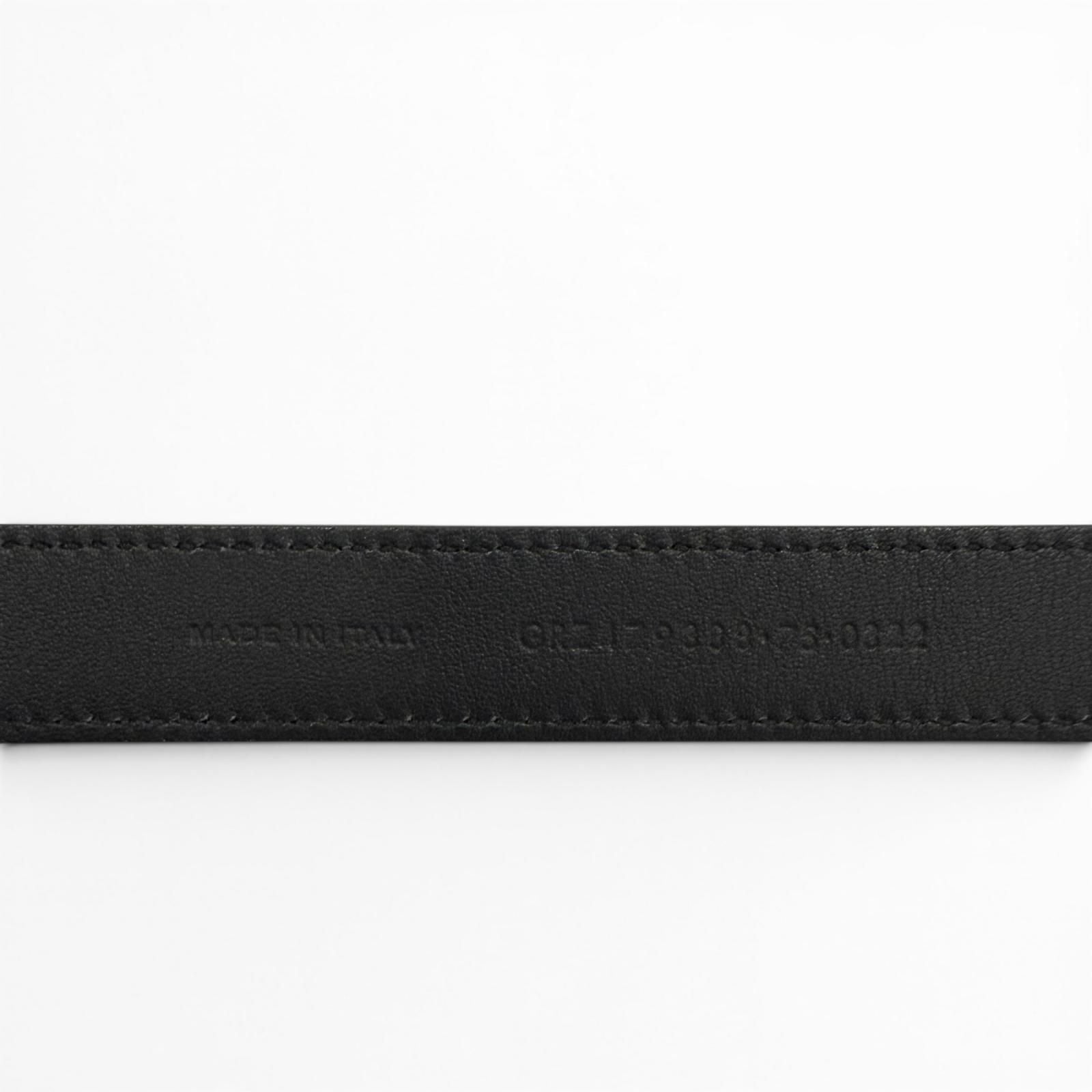Saint Laurent Narrow Belt Dull Finish YSL Logo Leather Black — view 9