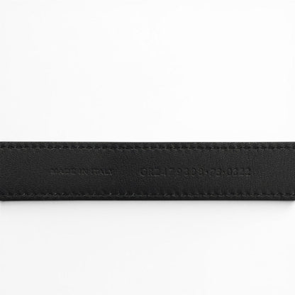 Saint Laurent Narrow Belt Dull Finish YSL Logo Leather Black — view 9
