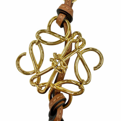 Loewe Classic Calf Tan Anagram Key Holder Bag Charm Gold — view 5