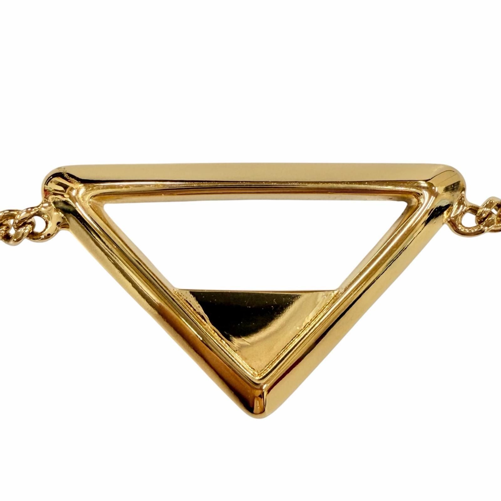 Prada Metal Bracelet Triangle Logo Chain Gold — view 4