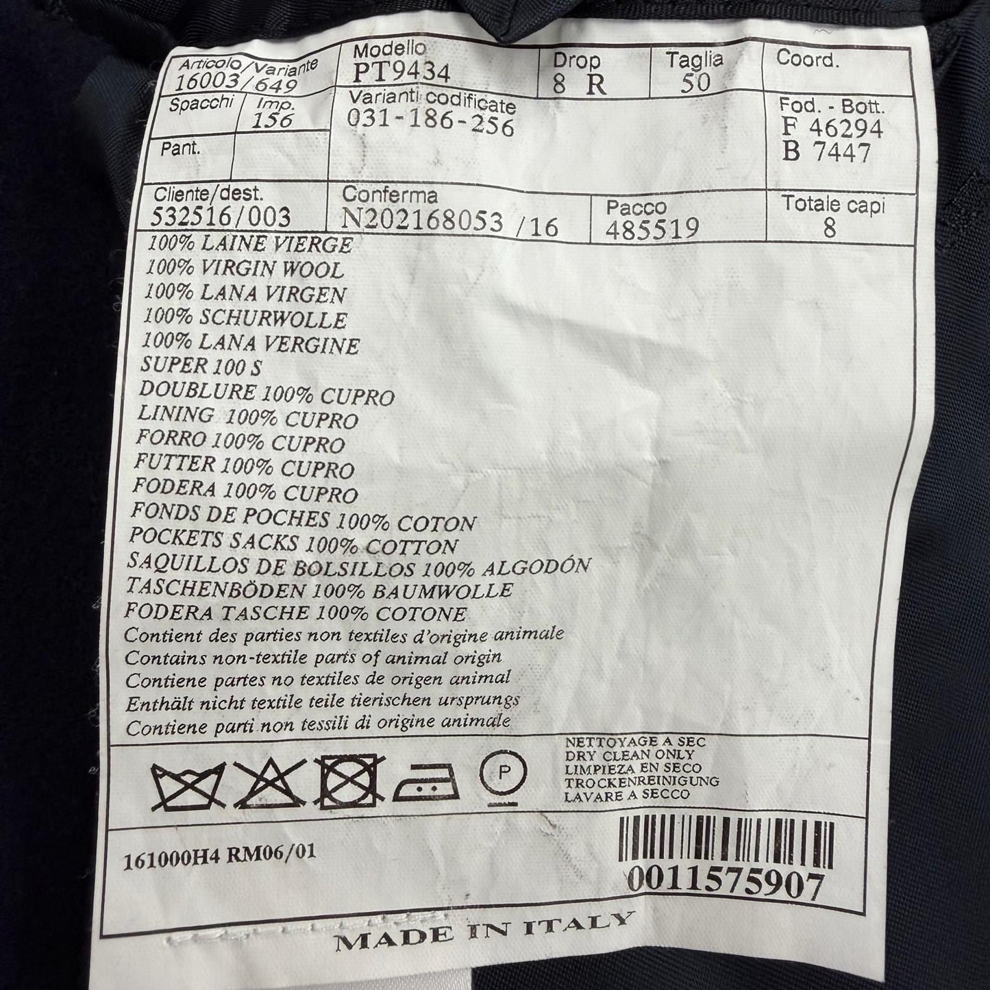 Hermes Wool Lining Logo Pattern Single Chesterfield Coat Navy 50 Hanger — view 8