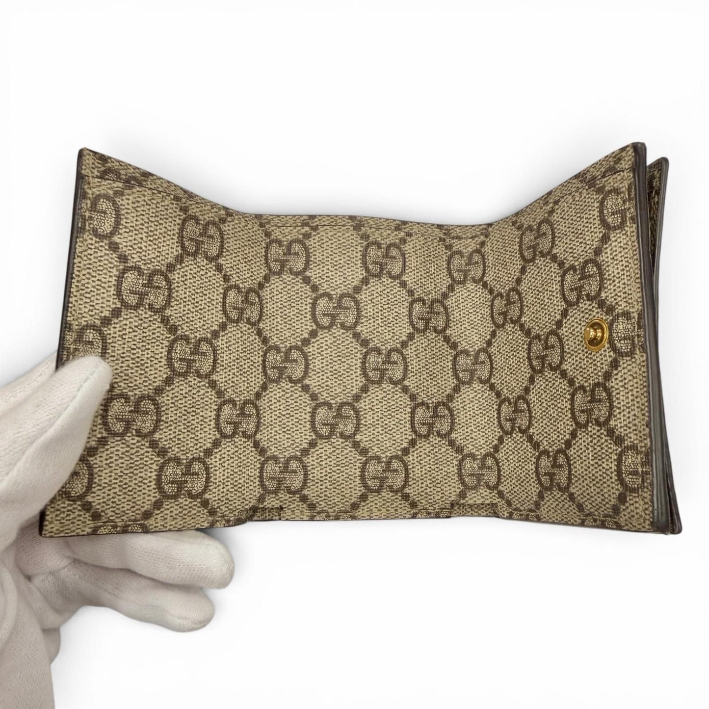 Gucci GG Supreme Canvas the Hacker Project Compact Wallet with Logo Plate — view 6