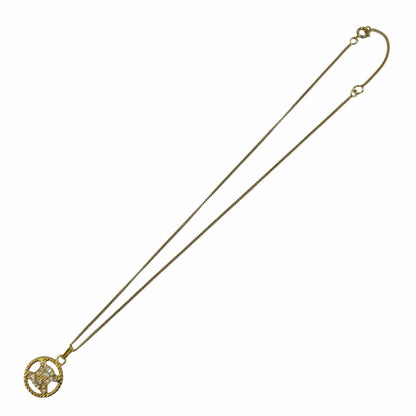 Celine Vintage Triomphe Blason Rhinestone Necklace Gold — view 3