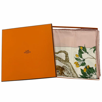 Hermes Carre 90 Coeur Des Bois in the Forest Silk 100% Scarf Pink Multicolor — view 2