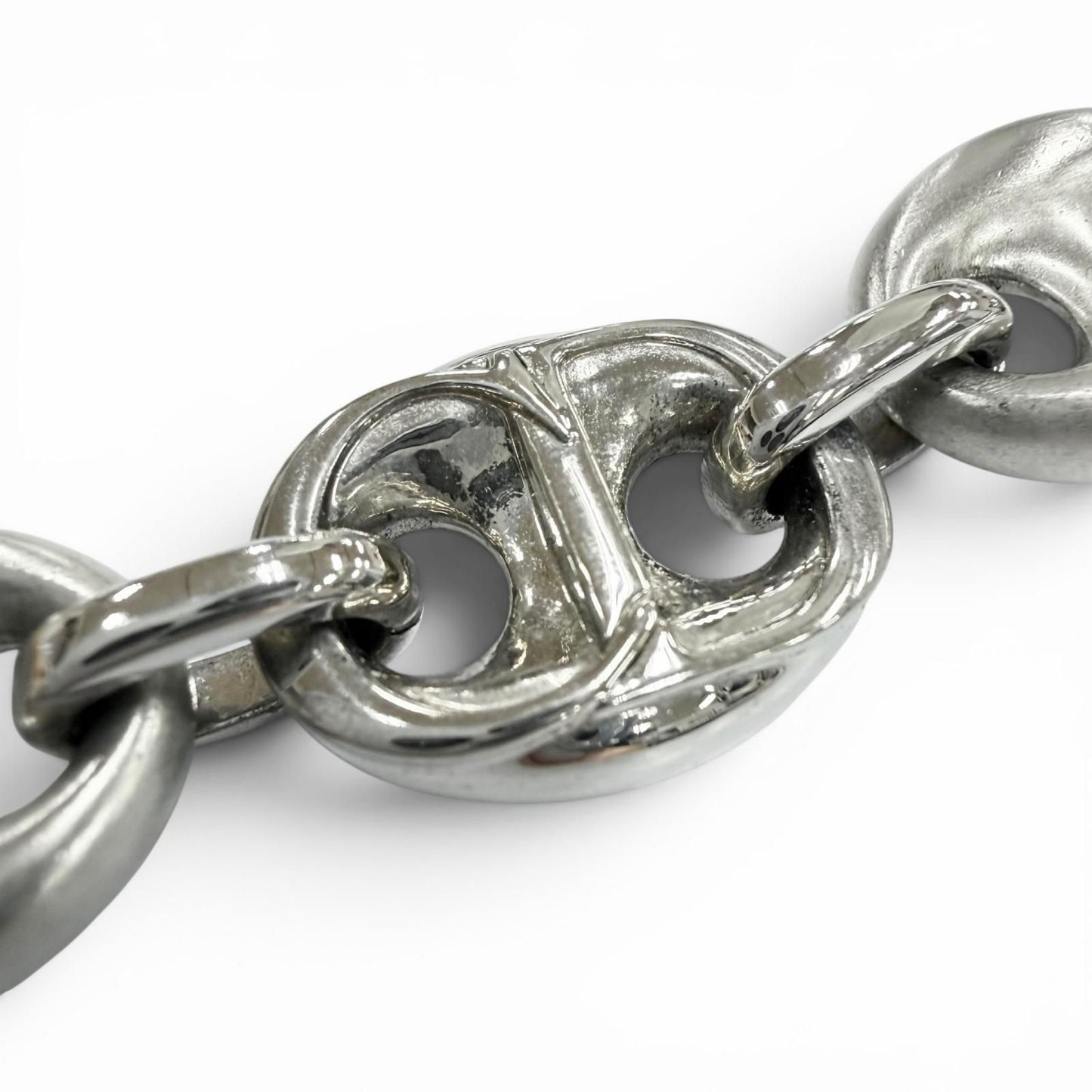 Dior Homme CD Chain Link Necklace Silver Matte — view 4