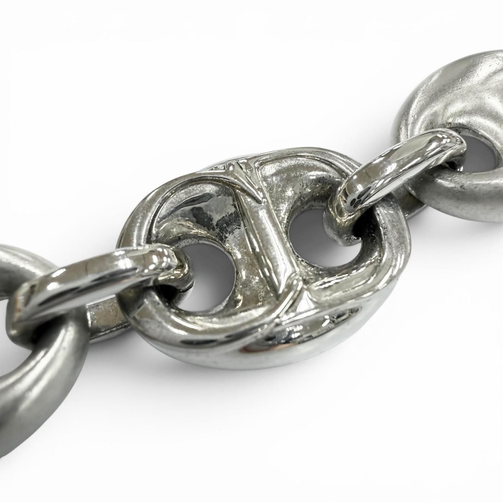 Dior Homme CD Chain Link Necklace Silver Matte — view 4