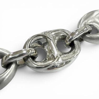 Dior Homme CD Chain Link Necklace Silver Matte — view 4