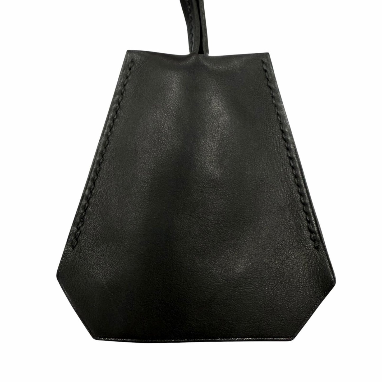Hermes Leather Silver Martin Margiela Era Clochette Necklace Black
