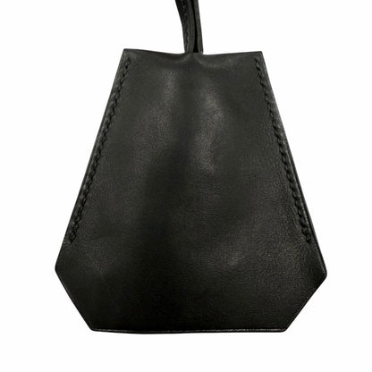 Hermes Leather Silver Martin Margiela Era Clochette Necklace Black