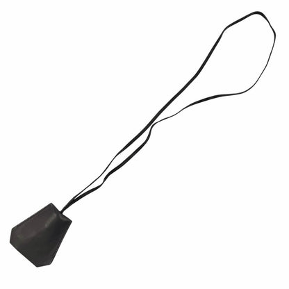 Hermes Leather Silver Martin Margiela Era Clochette Necklace Black — view 4