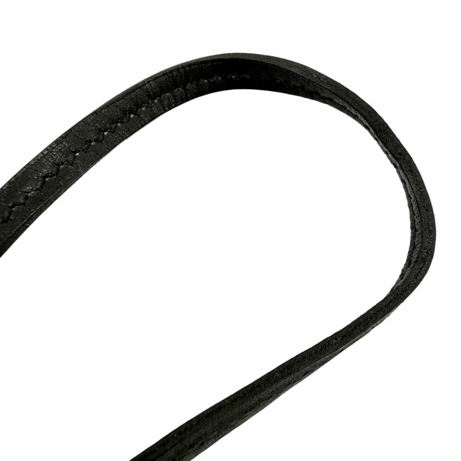 Hermes Leather Silver Martin Margiela Era Clochette Necklace Black — view 5