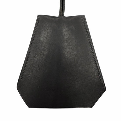 Hermes Leather Silver Martin Margiela Era Clochette Necklace Black — view 2