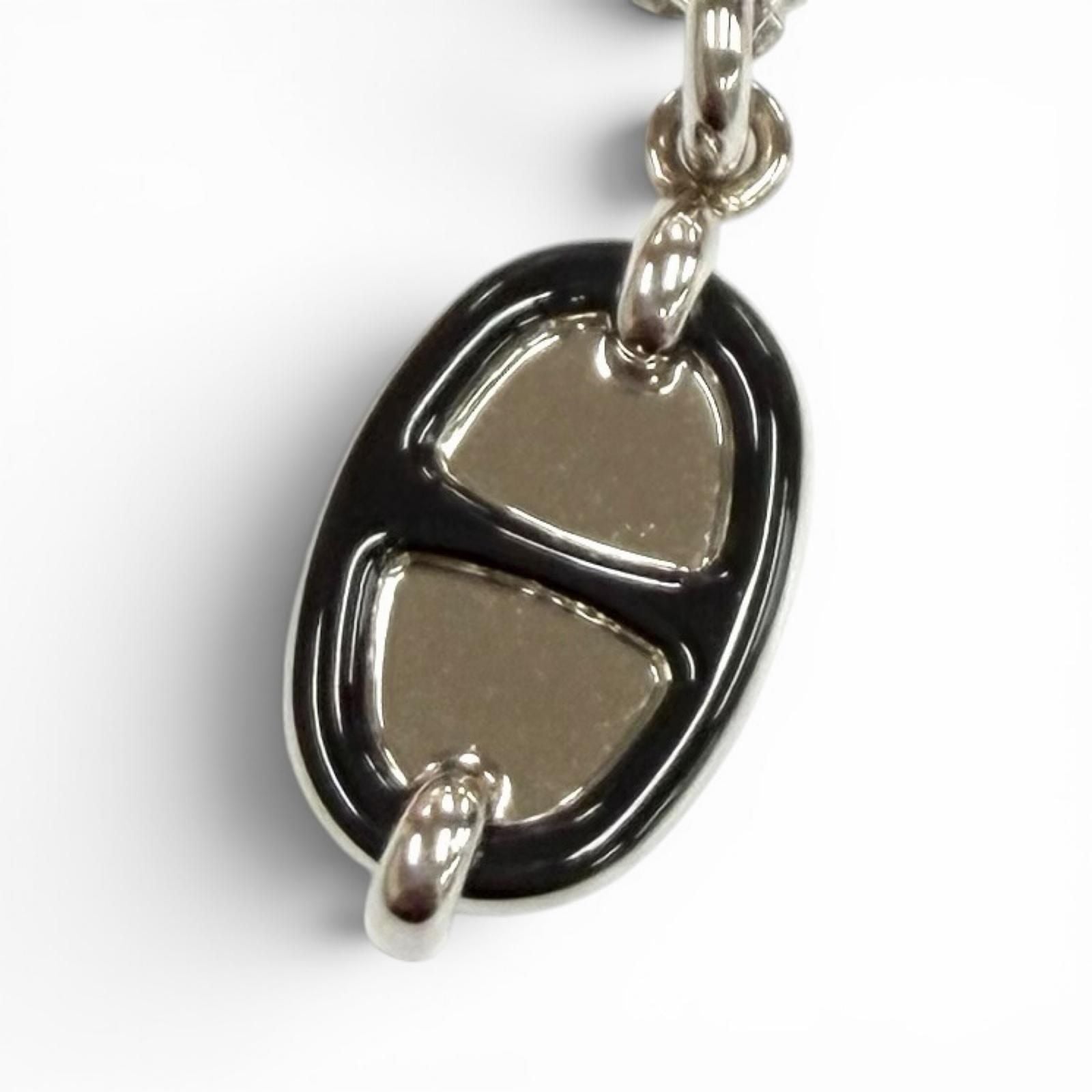 Hermes Pendant Mini Maillon PM Necklace Silver Black