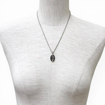 Hermes Pendant Mini Maillon PM Necklace Silver Black — view 4