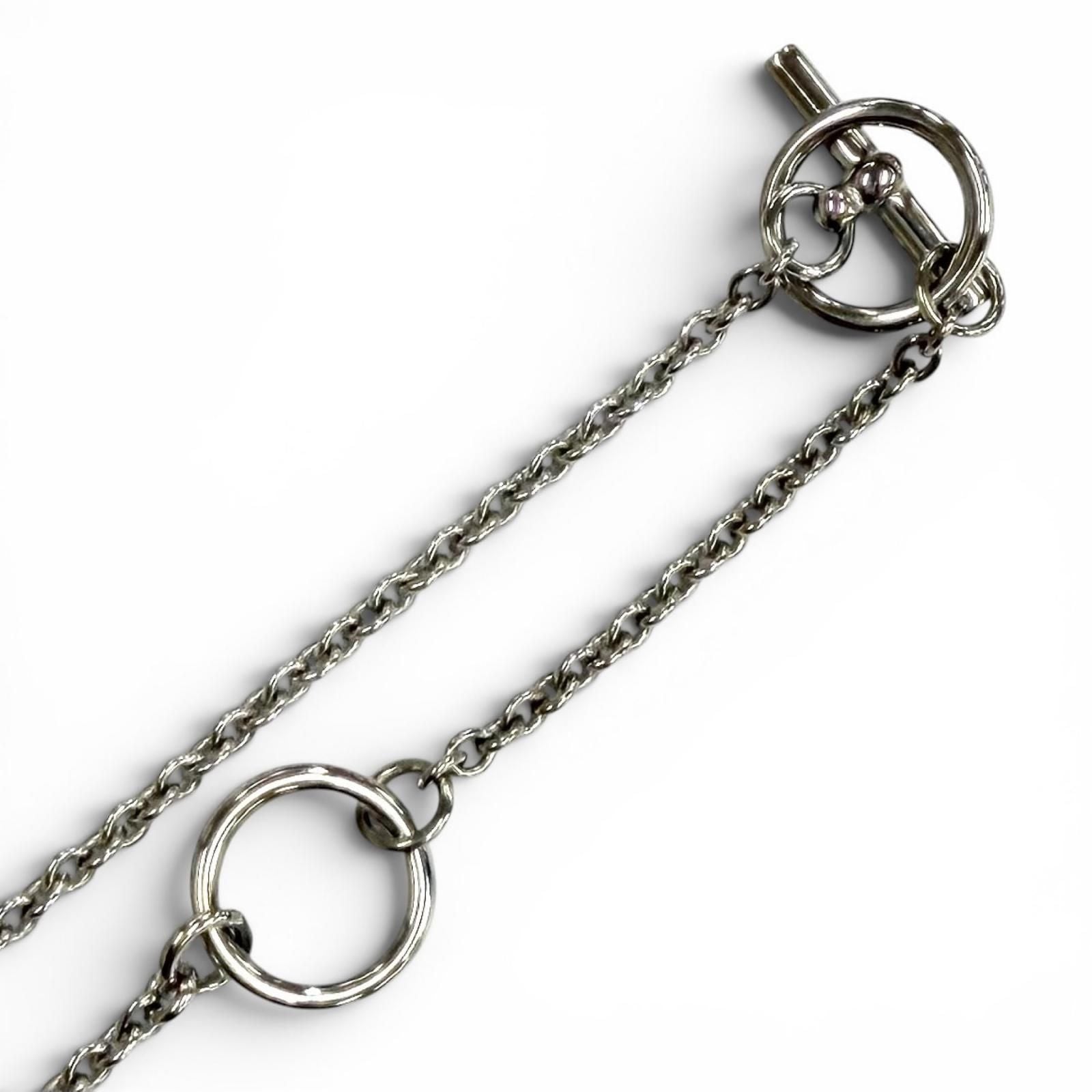 Hermes Pendant Mini Maillon PM Necklace Silver Black — view 7