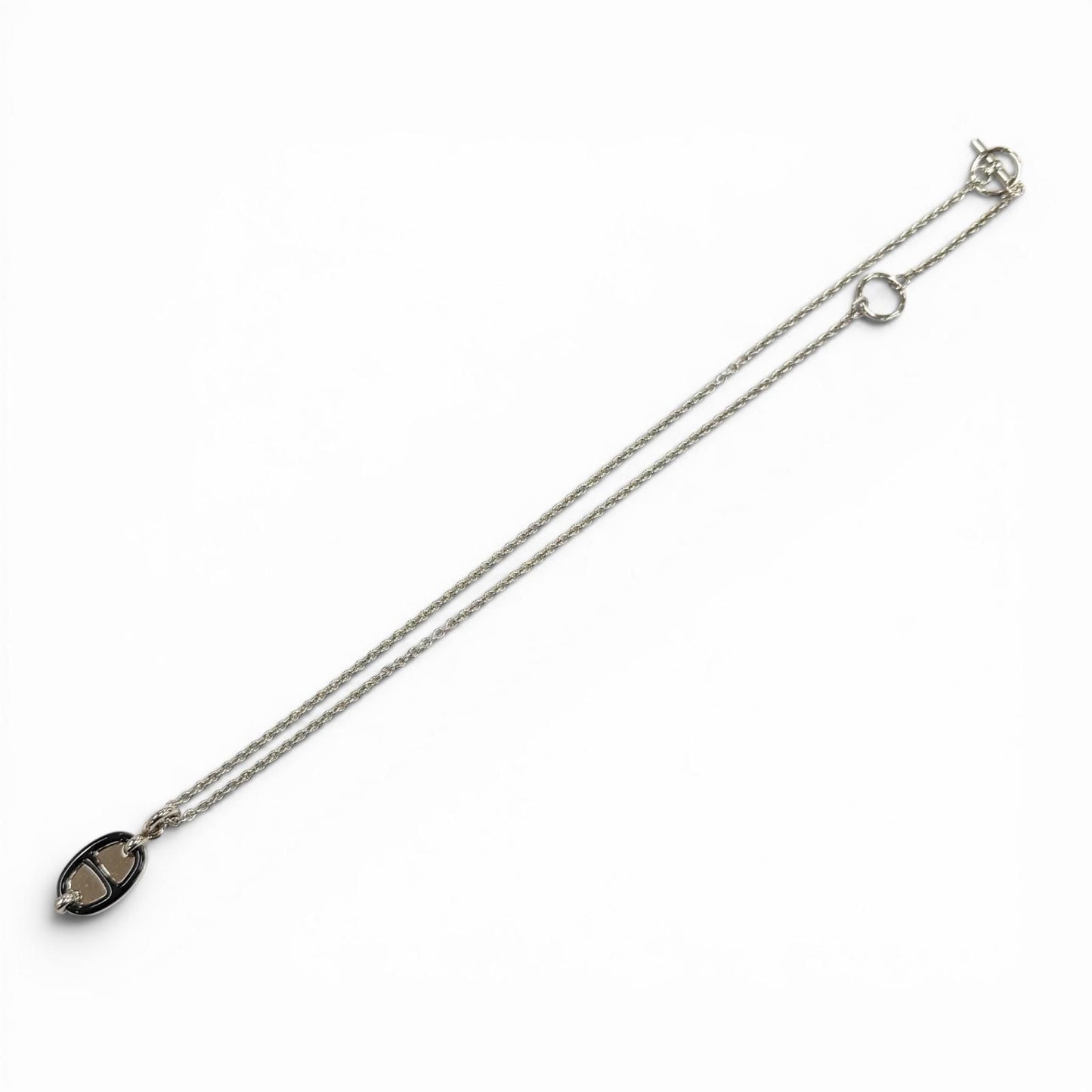 Hermes Pendant Mini Maillon PM Necklace Silver Black — view 5