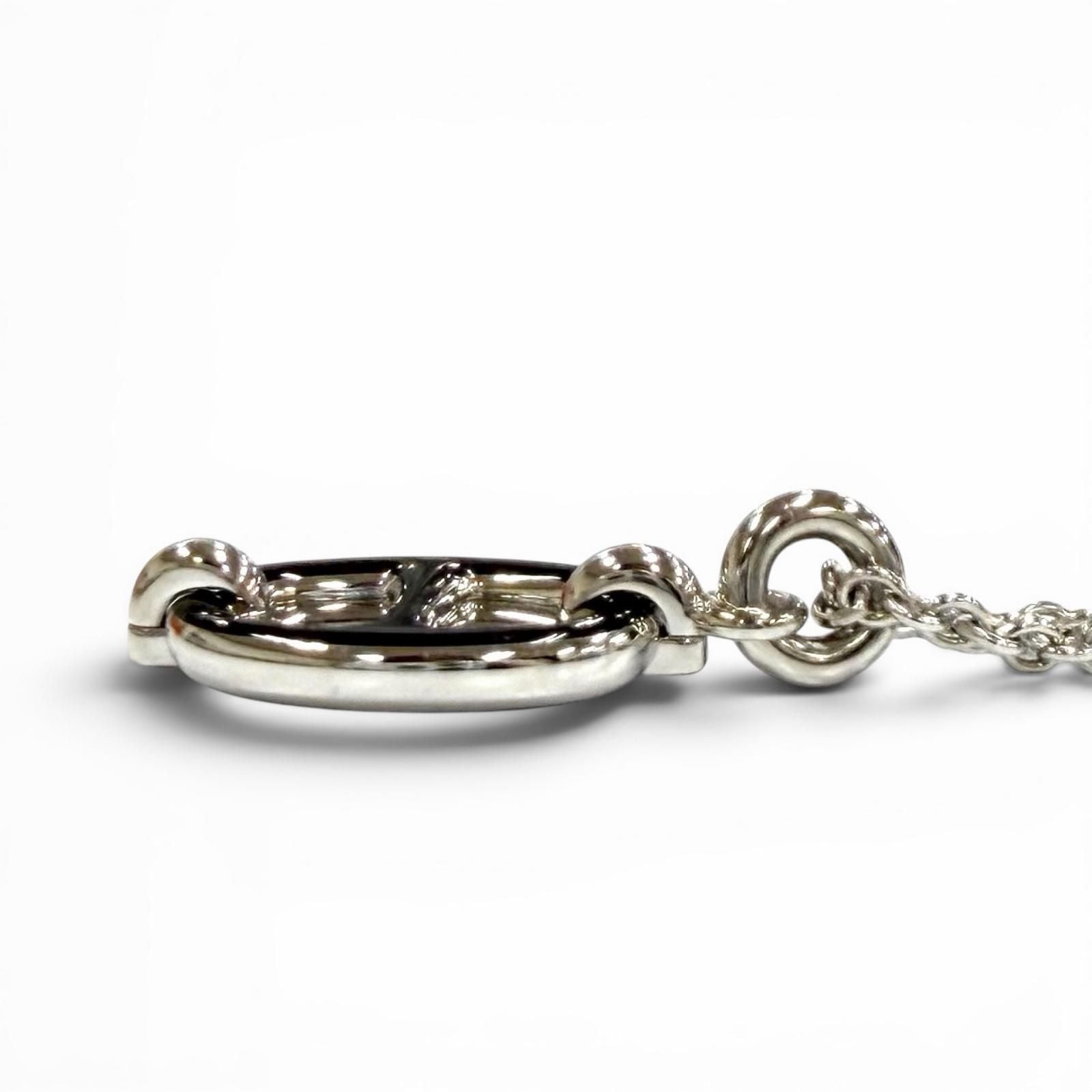 Hermes Pendant Mini Maillon PM Necklace Silver Black — view 6