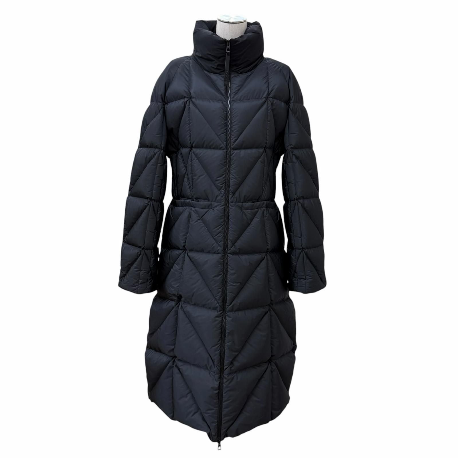 Moncler Cerise Logo Patch Stand Color Zip Up Coat Black 4
