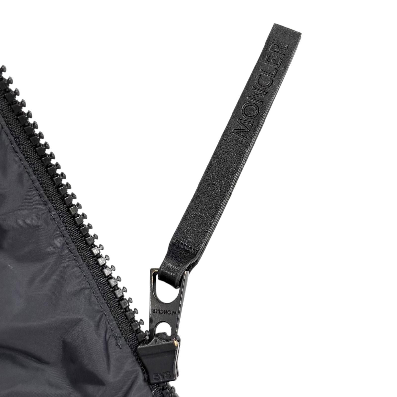 Moncler Cerise Logo Patch Stand Color Zip Up Coat Black 4 — view 7