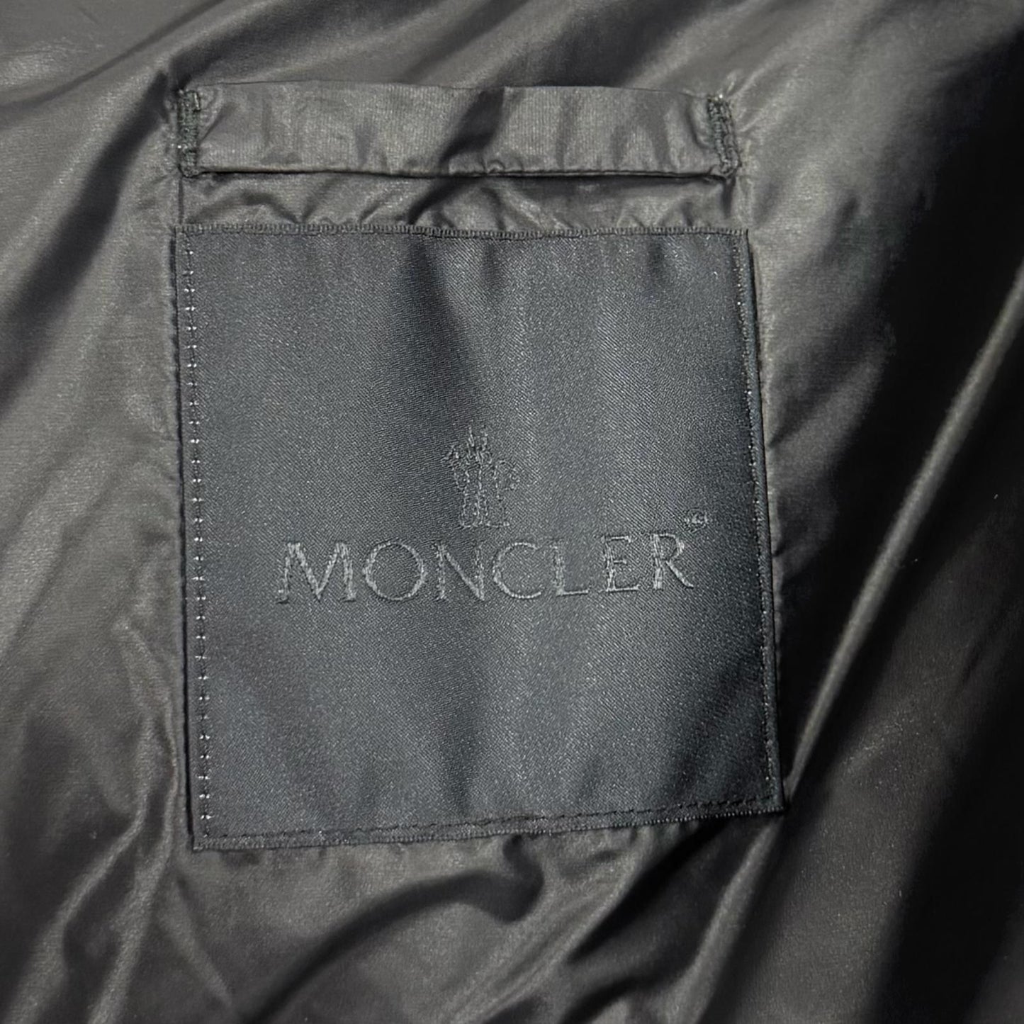 Moncler Cerise Logo Patch Stand Color Zip Up Coat Black 4 — view 8