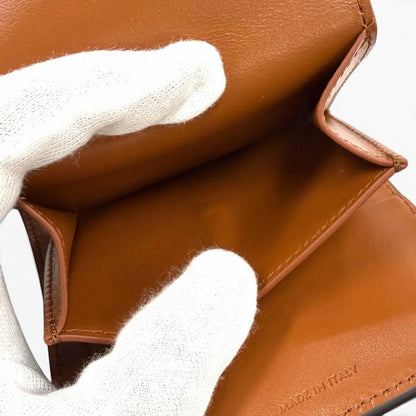 Celine Small Flap Wallet Triomphe Embossed Leather Trifold Brown — view 7