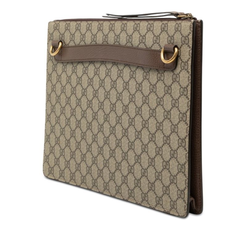 Gucci GG Supreme Courier Patch Shoulder Bag Clutch 2-Way Beige Multicolor — view 2