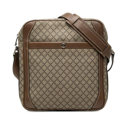 Gucci Diamante Shoulder Bag Beige Brown Leather