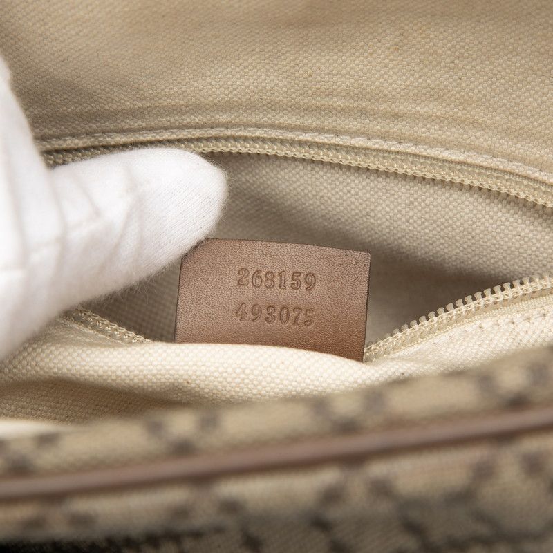 Gucci Diamante Shoulder Bag Beige Brown Leather — view 6