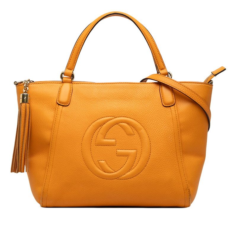 Gucci Soho 2-Way Shoulder Bag Orange Leather