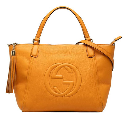 Gucci Soho 2-Way Shoulder Bag Orange Leather