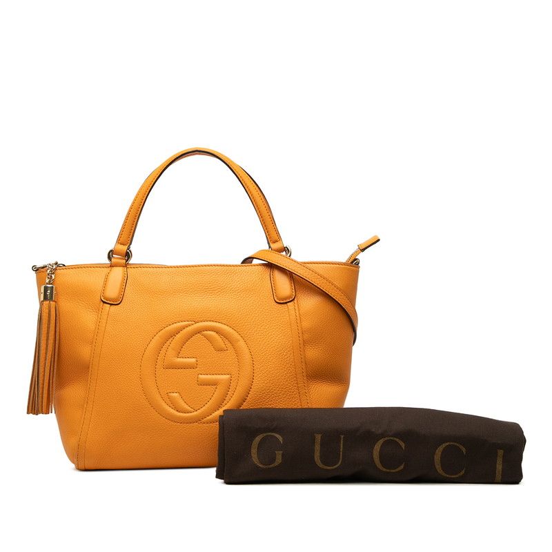 Gucci Soho 2-Way Shoulder Bag Orange Leather — view 7