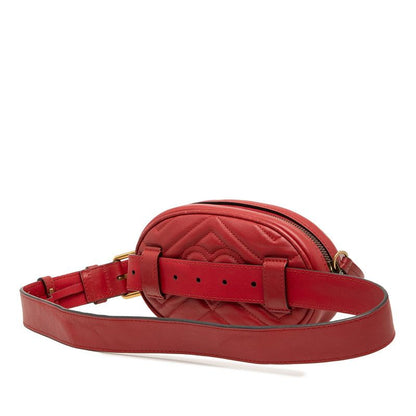 Gucci GG Marmont Quilted Belt Bag Red Leather — view 2