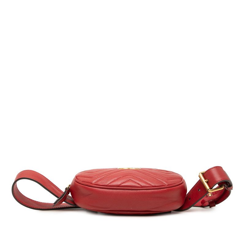 Gucci GG Marmont Quilted Belt Bag Red Leather — view 3