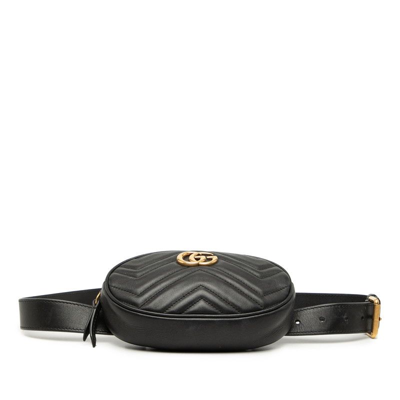 Gucci GG Marmont Quilted Belt Bag Black Leather — view 3