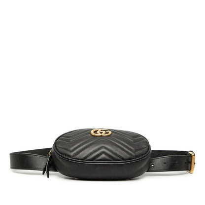 Gucci GG Marmont Quilted Belt Bag Black Leather — view 3