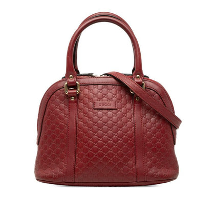 Gucci Micro Guccissima 2-Way Shoulder Bag Red Leather