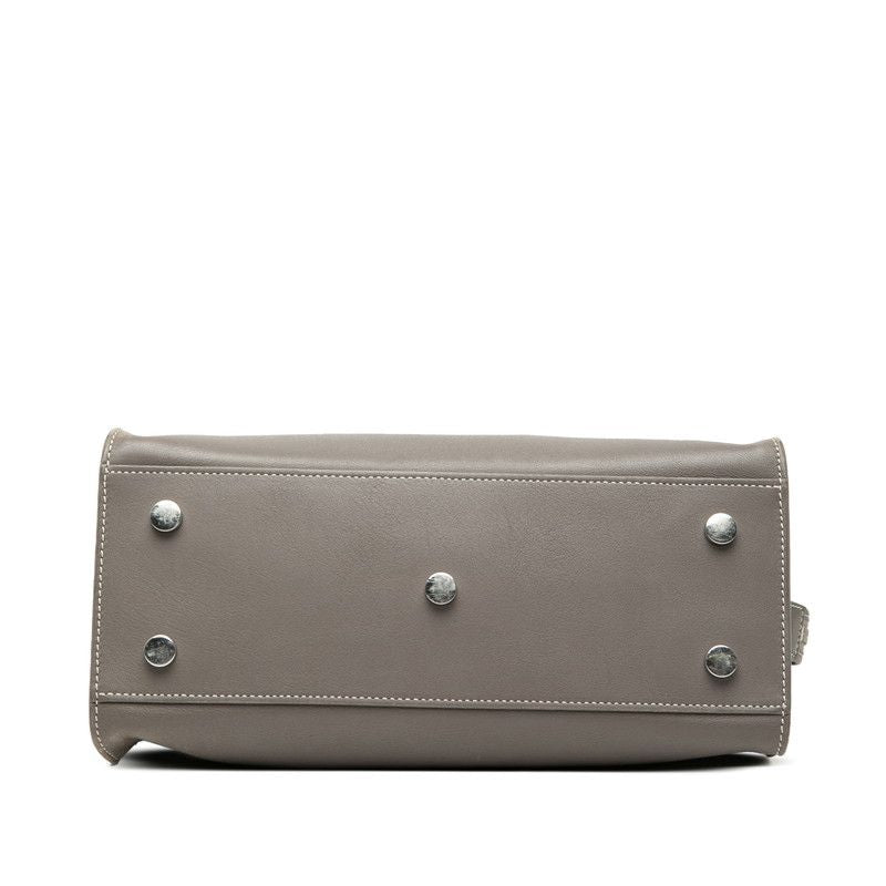 Saint Laurent YSL Logo Baby Cabas 2-Way Shoulder Bag Gray Leather — view 3