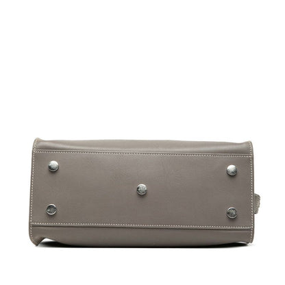 Saint Laurent YSL Logo Baby Cabas 2-Way Shoulder Bag Gray Leather — view 3