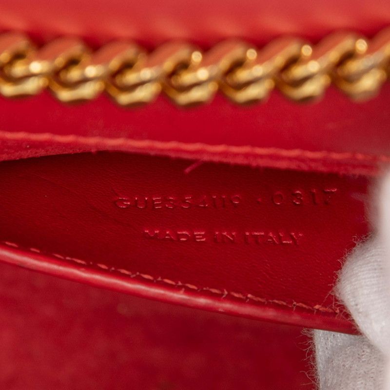 Saint Laurent Kate Tassel YSL Logo Chain Shoulder Bag Red Leather — view 6