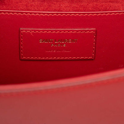 Saint Laurent Kate Tassel YSL Logo Chain Shoulder Bag Red Leather — view 5