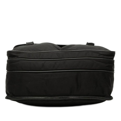 Prada Shoulder Bag Black Nylon Saffiano Leather — view 3