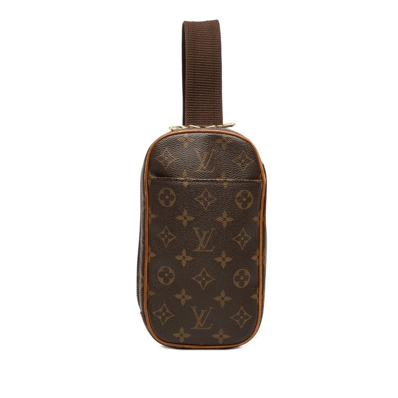 Louis Vuitton Monogram Pochette Gange Belt Bag Brown Leather