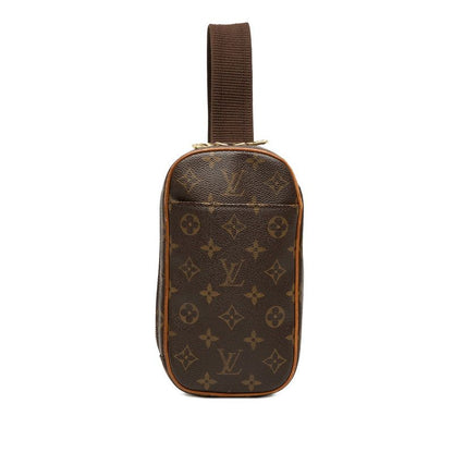 Louis Vuitton Monogram Pochette Gange Belt Bag Brown Leather