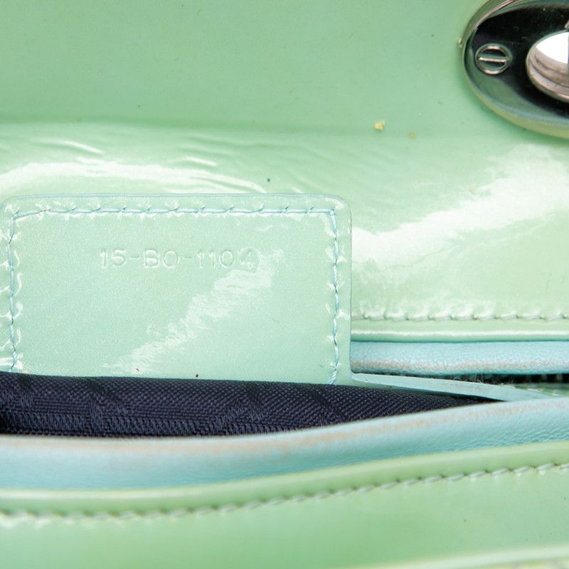 Dior Cannage Lady 2-Way Shoulder Bag Mint Green Patent Leather — view 6