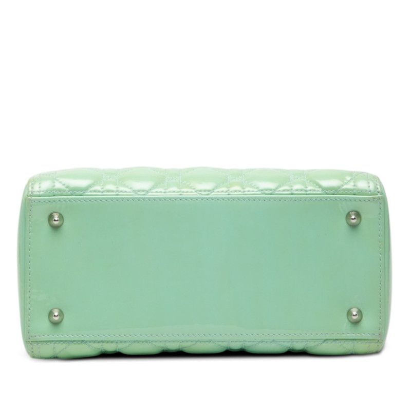 Dior Cannage Lady 2-Way Shoulder Bag Mint Green Patent Leather — view 3