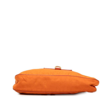 Prada Mini Shoulder Bag Orange Nylon Saffiano Leather — view 3