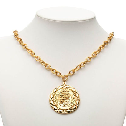 Chanel CC Logo Lion Crown Necklace Gold Plated — view 6