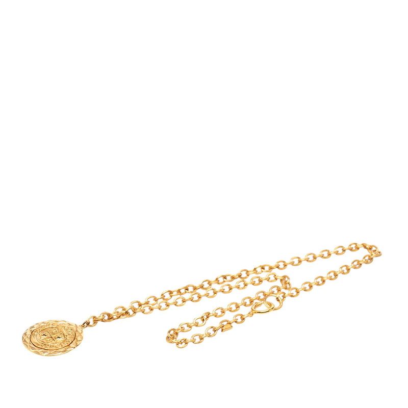 Chanel CC Logo Lion Crown Necklace Gold Plated — view 3