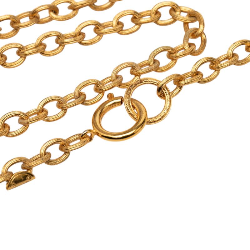 Chanel CC Logo Lion Crown Necklace Gold Plated — view 4